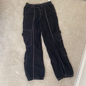 BDG Urban Outfitters Y2K Low Rise Black Cargo Pant